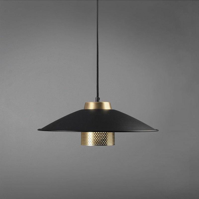 Lámpara de suspensión design LED en metal negro y dorado Barra