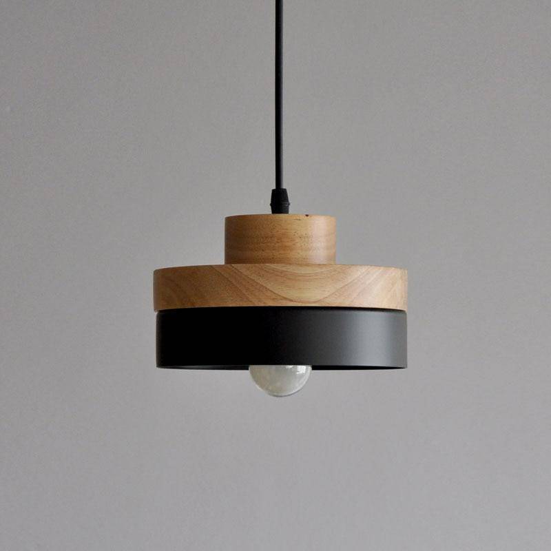 Lámpara de suspensión LED en madera (cuadrado o redondo)
