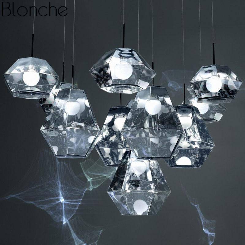 pendant light LED geometric glass design Diamond