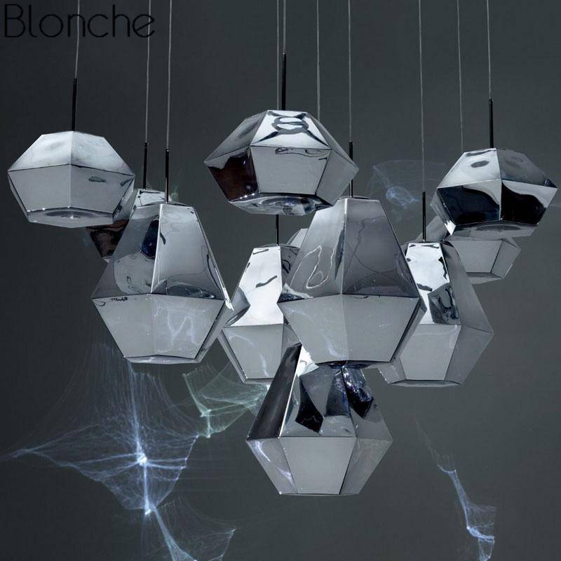 pendant light LED geometric glass design Diamond