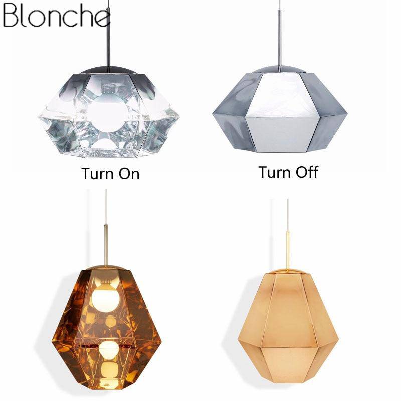 pendant light LED geometric glass design Diamond