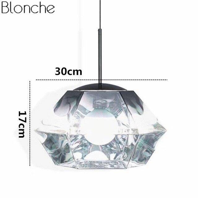 pendant light LED geometric glass design Diamond
