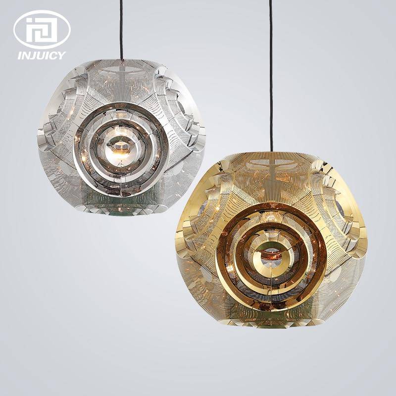 Gold or silver hollowed design pendant lamp