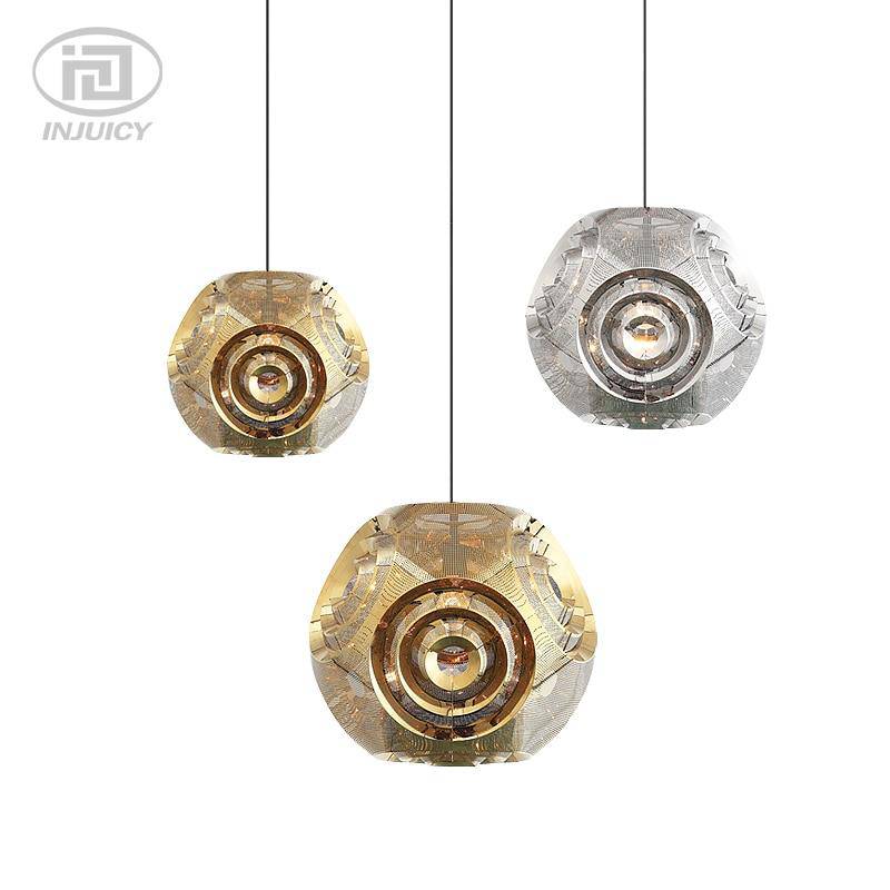 Gold or silver hollowed design pendant lamp