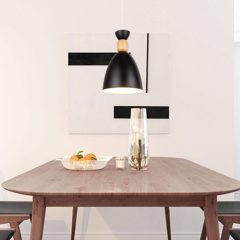 pendant light LED design in metal and wood Wood