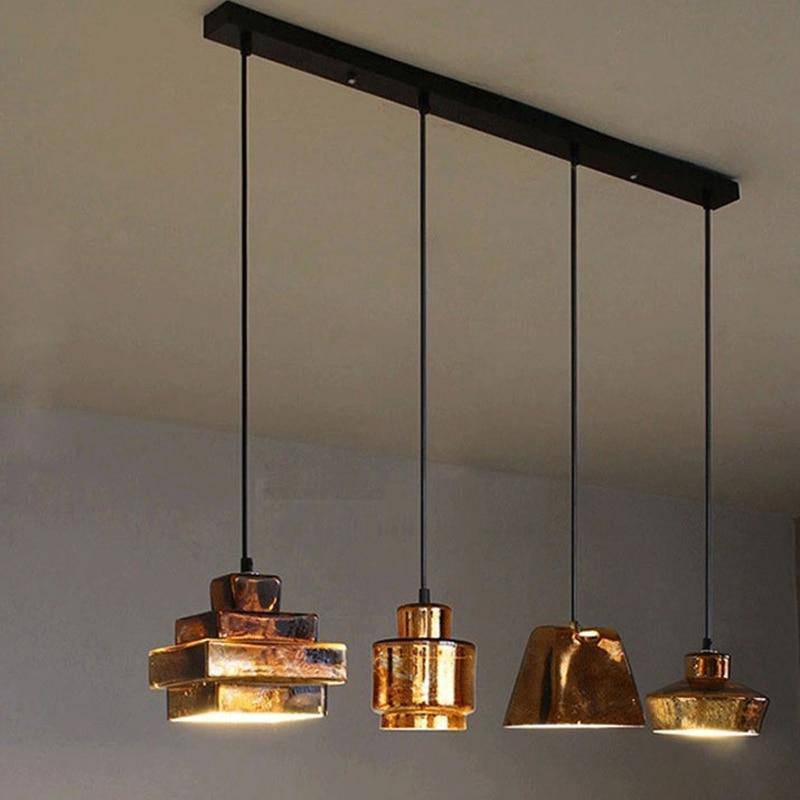 Lámpara de suspensión design LED estilo cobre (varias formas)