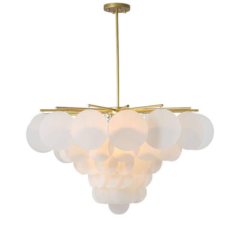 Lustre design avec branches dorées et boules en verre Vertigo
