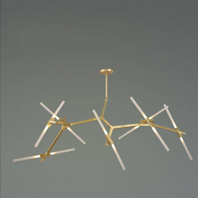 Scandinavian design chandelier with several branches in tube