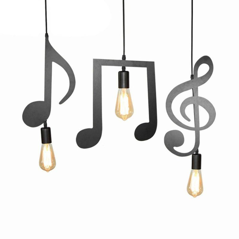 Lámpara de suspensión LEDs en forma de notas musicales Notas