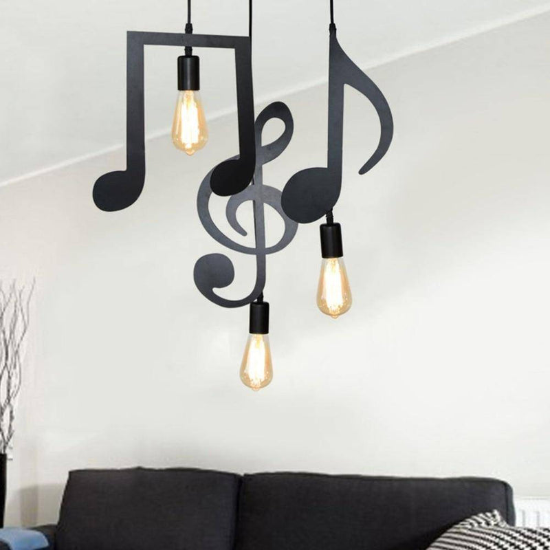 Lámpara de suspensión LEDs en forma de notas musicales Notas
