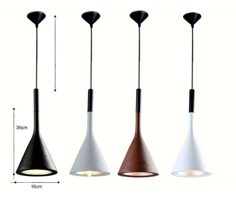 Lámpara de suspensión design Cono de resina nórdico