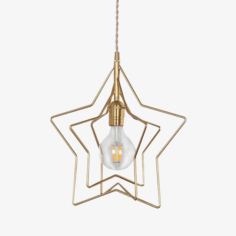 Pendant light in the shape of a golden star Dining