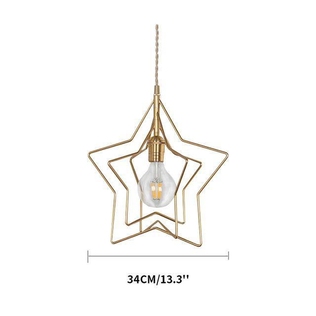 Pendant light in the shape of a golden star Dining