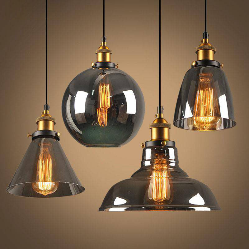 pendant light in smoked glass Vintage