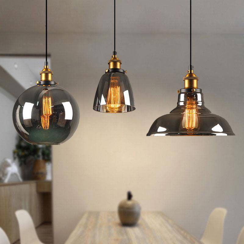 pendant light in smoked glass Vintage