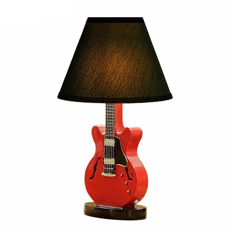 Guitar table lamp with lampshade Decor