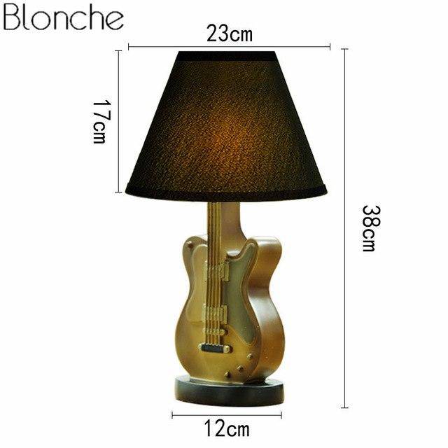 Guitar table lamp with lampshade Decor