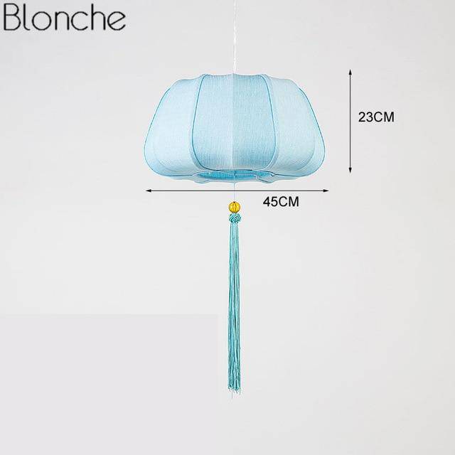 Lámpara de suspensión LED de estilo chino en tela