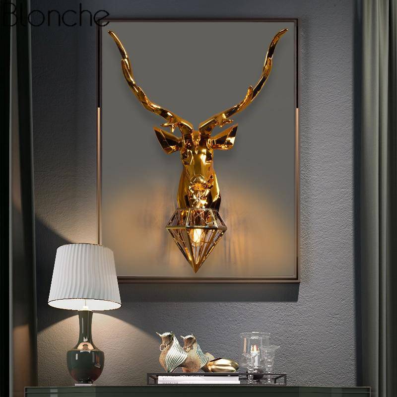 Aplique LED design ciervo (oro o plata)