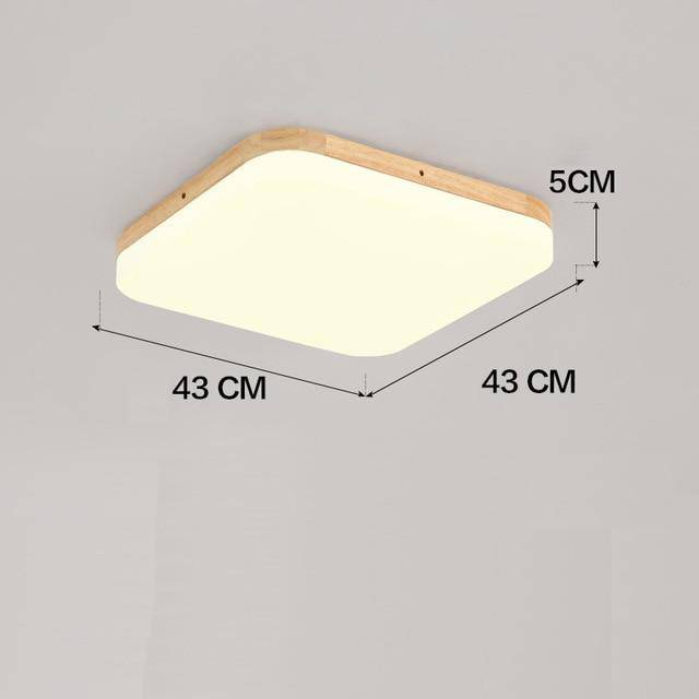 Modern wooden LED ceiling light (round or square) Art
