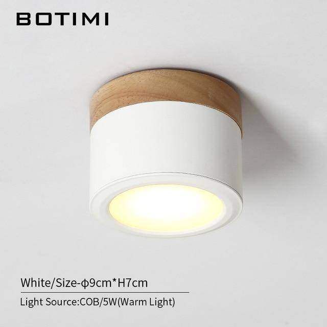 Focos LED cilíndricos Botimi con base de madera
