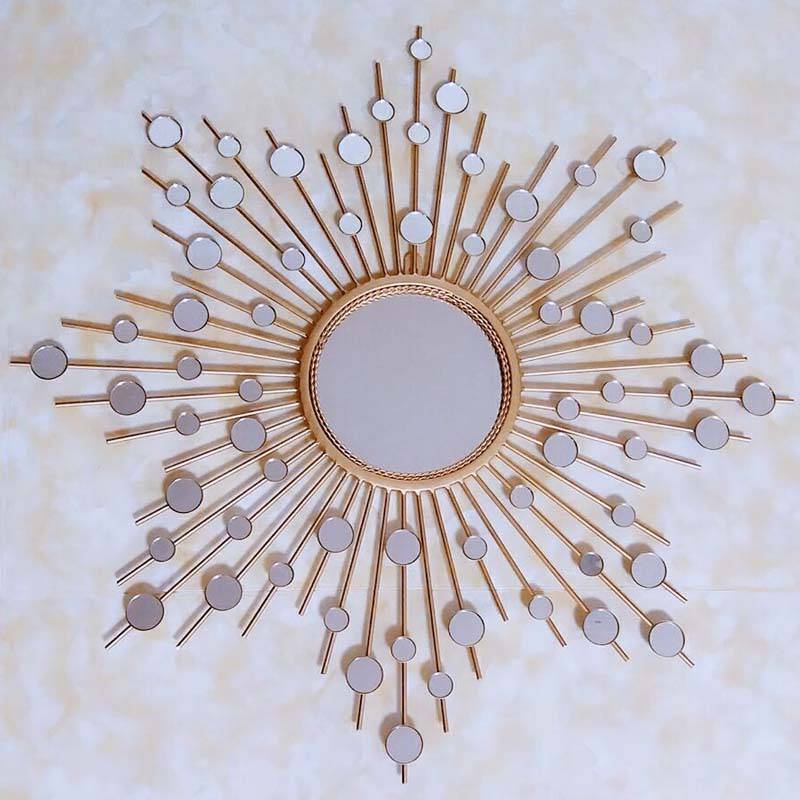 Large round Sun decorative wall mirror
