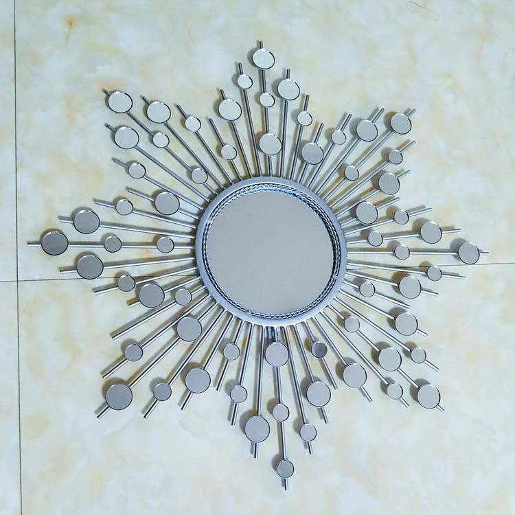 Large round Sun decorative wall mirror