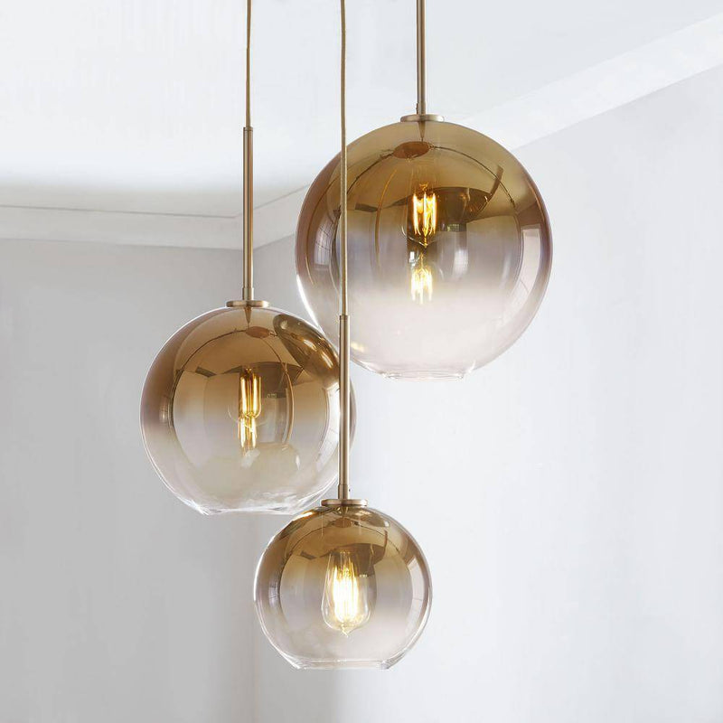 pendant light Loft amber glass ball design