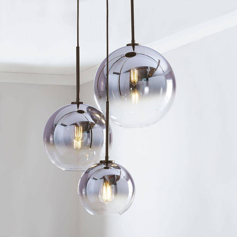 Lámpara de suspensión design Bola de cristal ámbar Loft