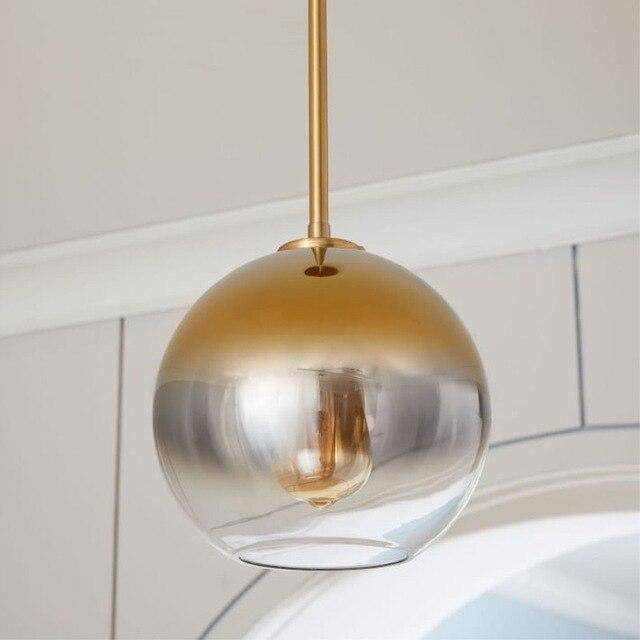 Lámpara de suspensión design Bola de cristal ámbar Loft