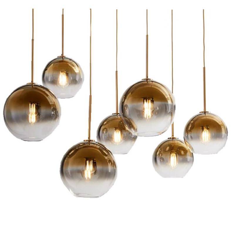 pendant light Loft amber glass ball design