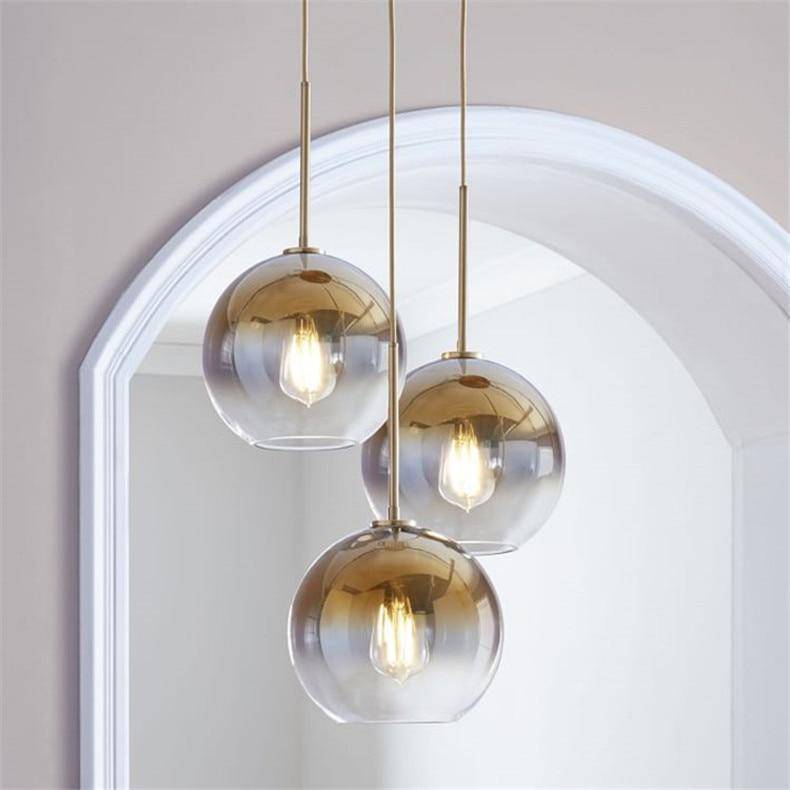 pendant light Loft amber glass ball design