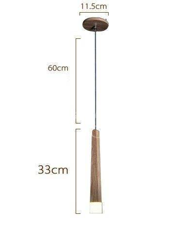Lámpara de suspensión barra larga de madera moderna nórdica