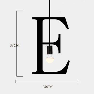 pendant light LED design with metal letters Creative style