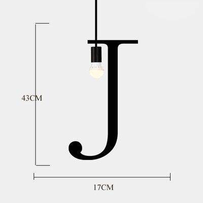pendant light LED design with metal letters Creative style