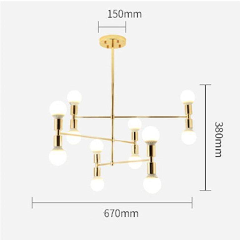 Lustre design doré en métal Concise