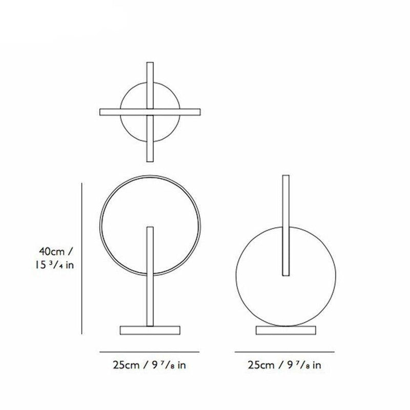 LED design table lamp with double silver disc Lee