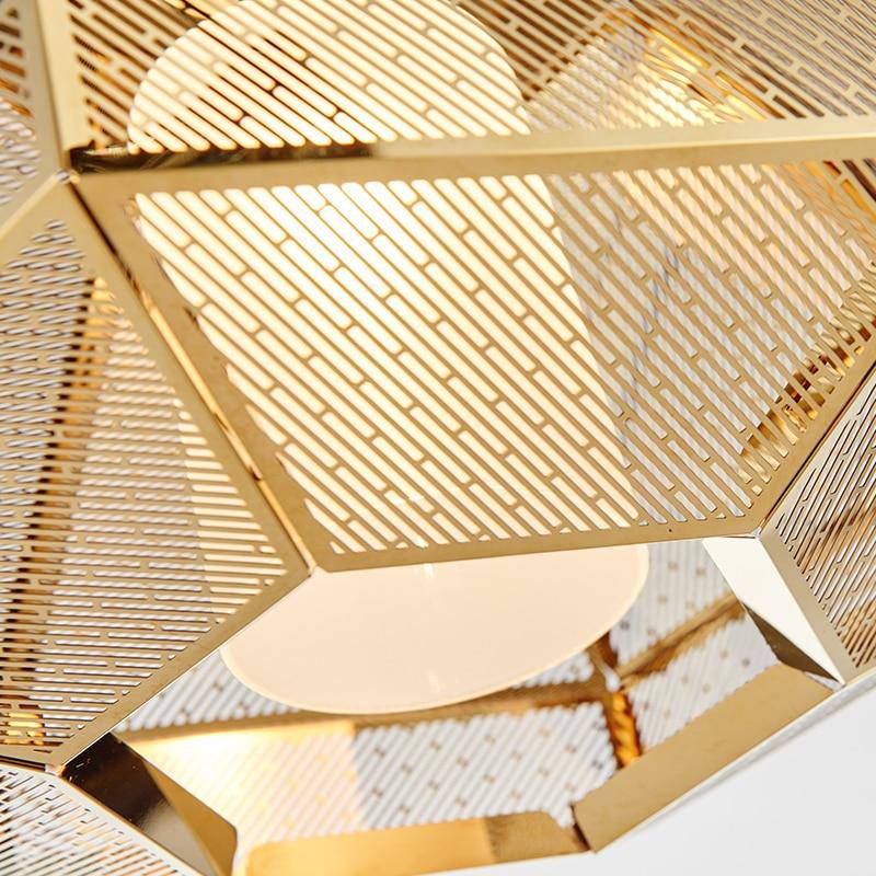 pendant light LED geometric shape gold Modern