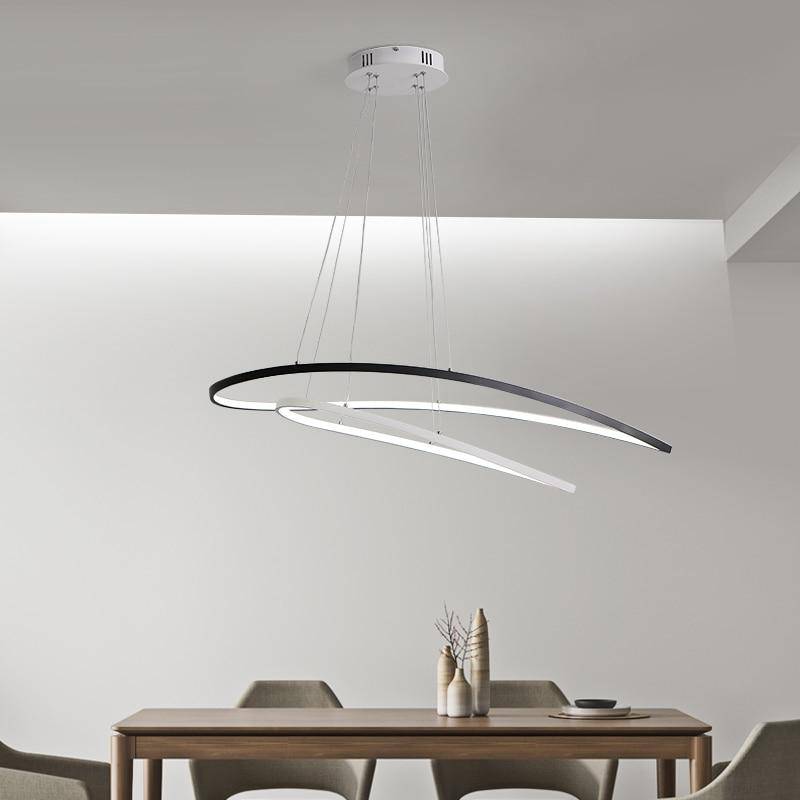 Designer LED chandelier with suspended circles