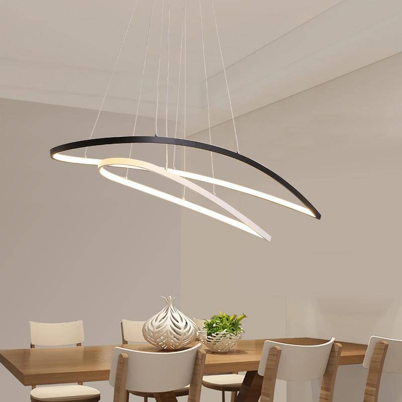 Designer LED chandelier with suspended circles