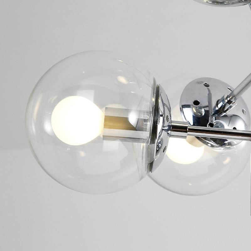 Lámpara de suspensión design LED cromado y bola de cristal