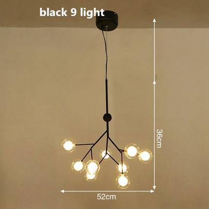 Lámpara LED design árbol con rama y bolas de cristal