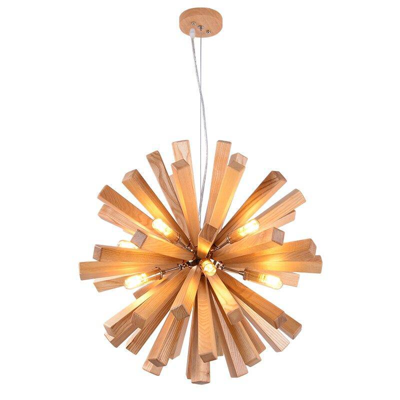 Suspension design à LED en bois style Wongshi