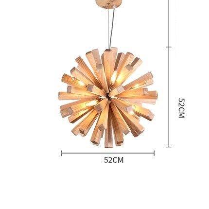 Lámpara de suspensión design LED de madera estilo Wongshi