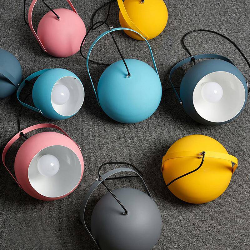 pendant light LED ball with metal strap Colourful