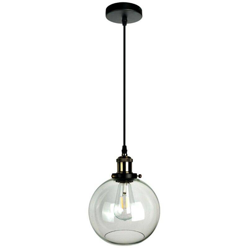 pendant light modern black LED with lampshade glass Loft