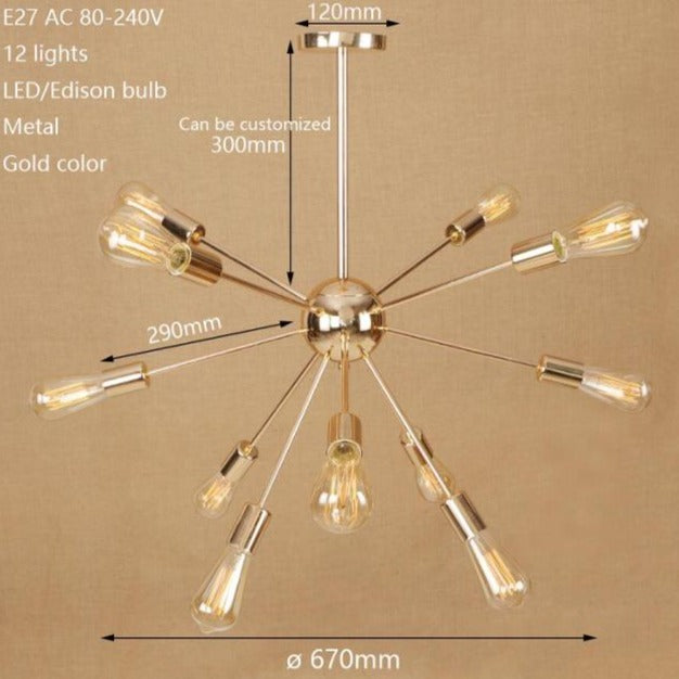 Makari modern LED spider style adjustable chandelier