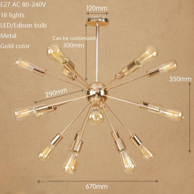 Makari modern LED spider style adjustable chandelier