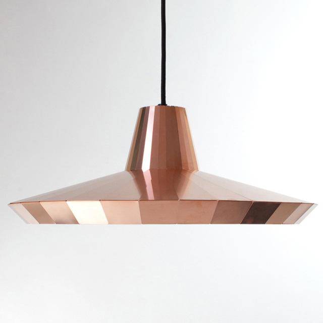 Lámpara de suspensión design oro rosa en varias formas rectas Loft