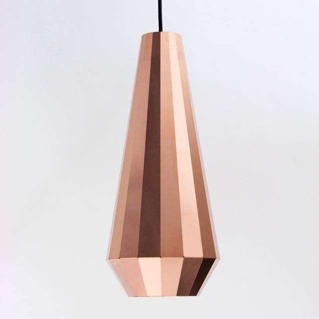 Lámpara de suspensión design oro rosa en varias formas rectas Loft